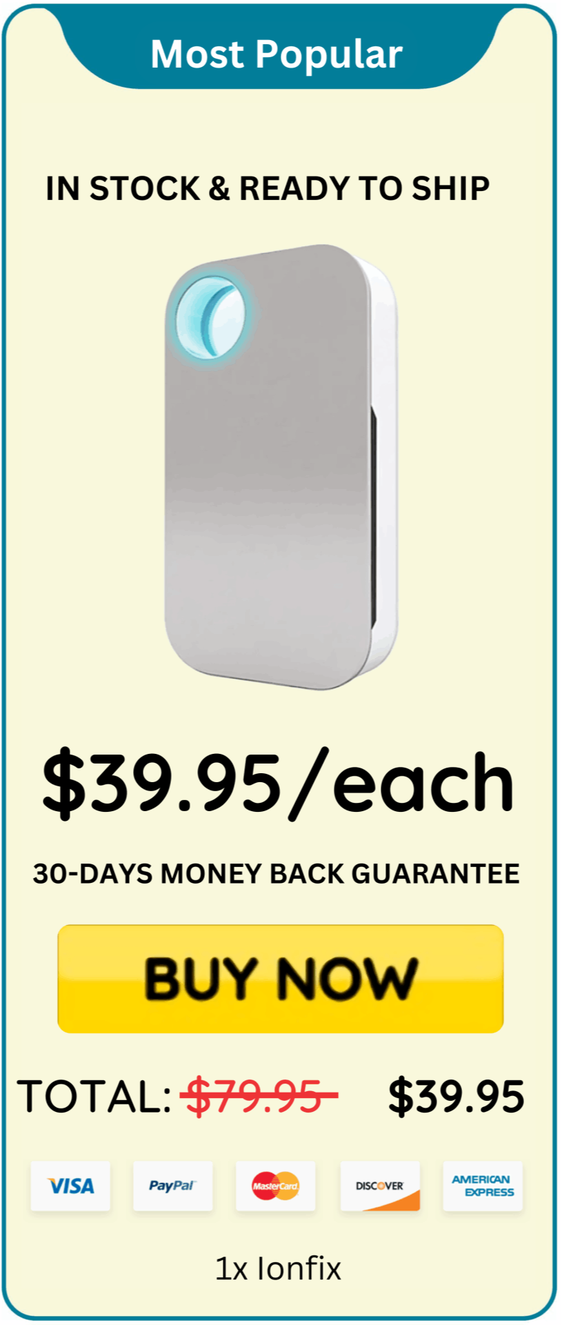 IonFix Air Purifier offer price 